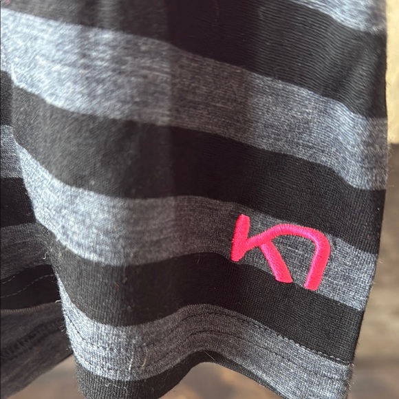 Kari Traa Black and Gray Striped Shorts with Pink Accents - Picture 2 of 8